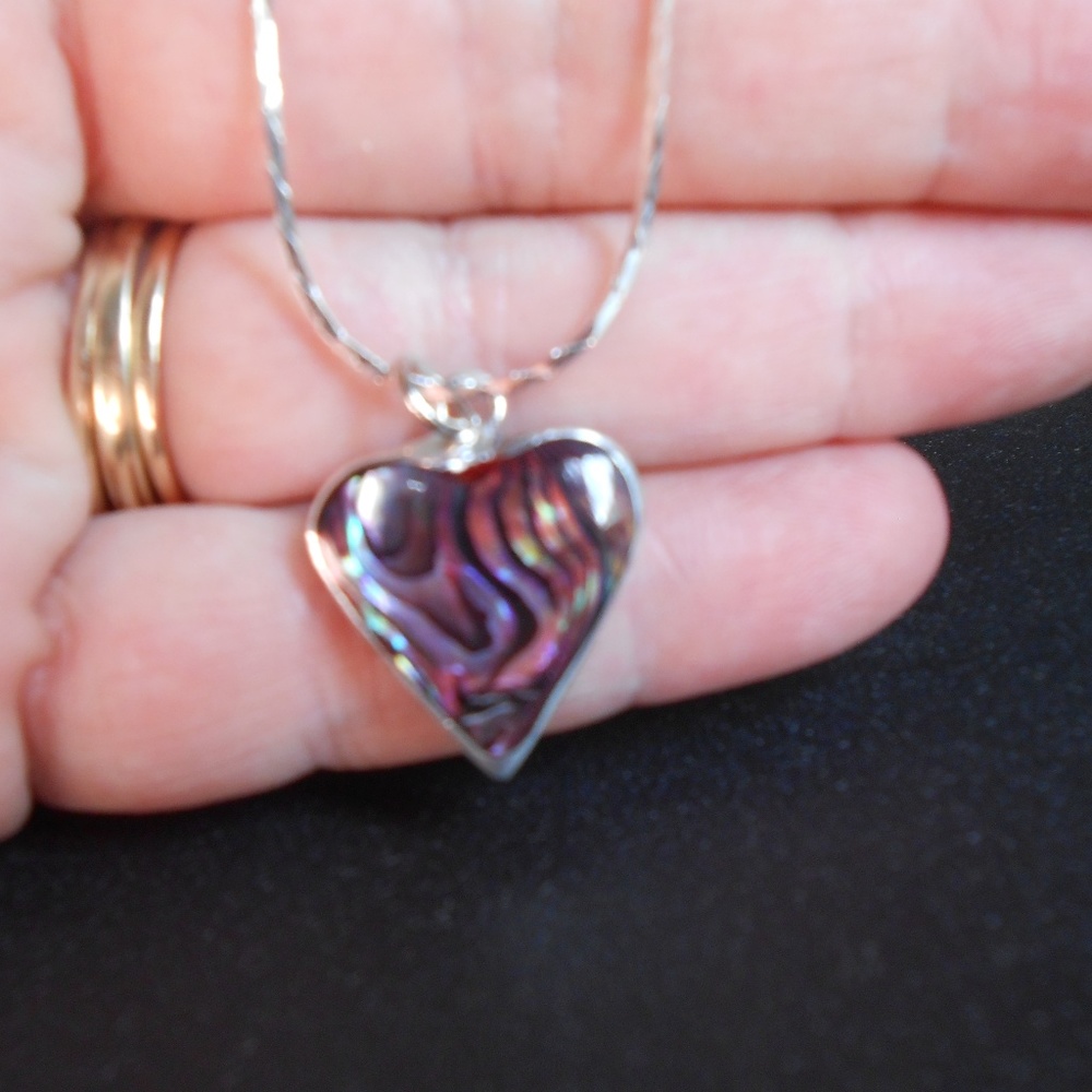 Silver and Abalone Heart